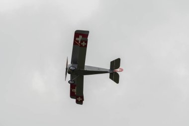Speck-Fehraltorf, Zürih, İsviçre, 1 Temmuz, 2023 HB-RNA Nieuport 23-C1 tarihi çift katlı hava aracı