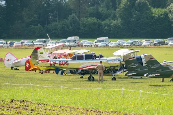 Speck Fehraltorf Zürich Zwitserland Juli 2023 Verschillende Historische Propellervliegtuigen Parkeren — Stockfoto