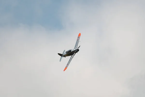 瑞士苏黎世 Speck Fehraltorf 2023年7月1日 Ram Pilatus 2历史性螺旋桨飞机在航空展上表演 — 图库照片