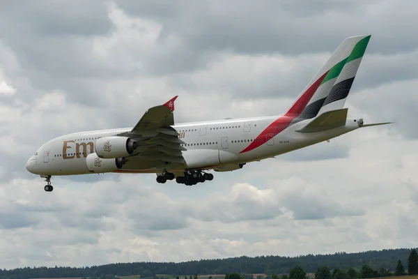 Zurich Suisse Juillet 2023 Eoh Emirates Airbus A380 861 Atterrit — Photo