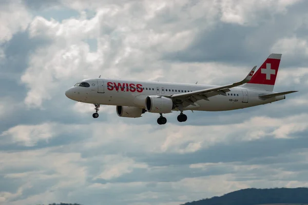 Zurigo Svizzera Luglio 2023 Compagnie Aeree Internazionali Svizzere Jdf Airbus — Foto Stock