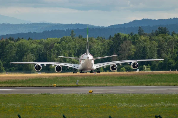 Zurich Suiza Julio 2023 Eoh Emirates Airbus A380 861 Avión — Foto de Stock