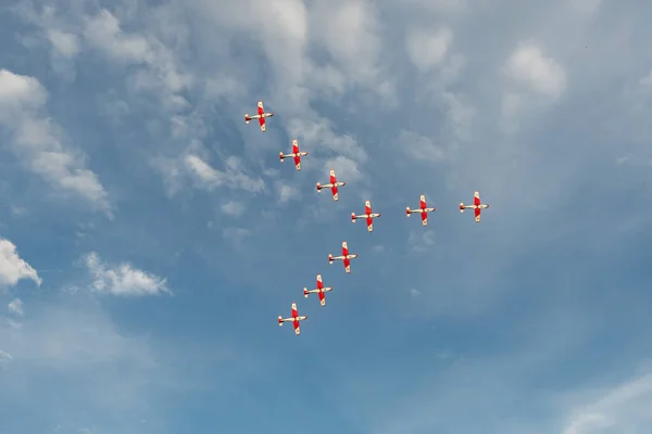 Neuhausen Zwitserland Juli 2023 Pilatus Team Voert Een Aantal Acrobatiek — Stockfoto