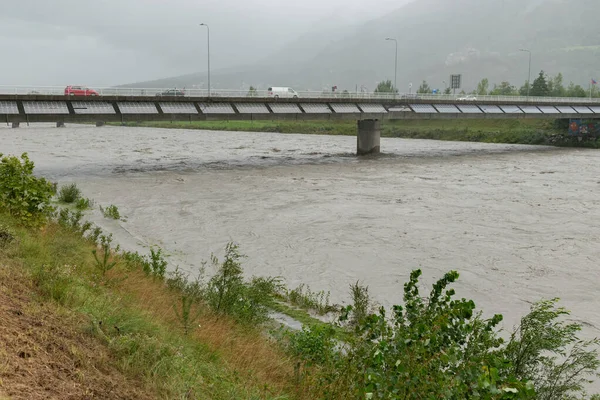 Sevelen Vaduz Suisse Liechtenstein Août 2023 Forte Inondation Rhin Lors — Photo