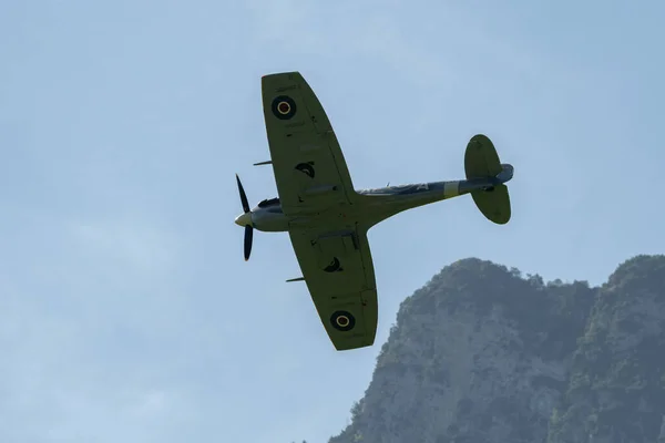 Mollis Svájc 2023 Augusztus 120 Supermarine Spitfire Történelmi Repülőgép Egy — Stock Fotó