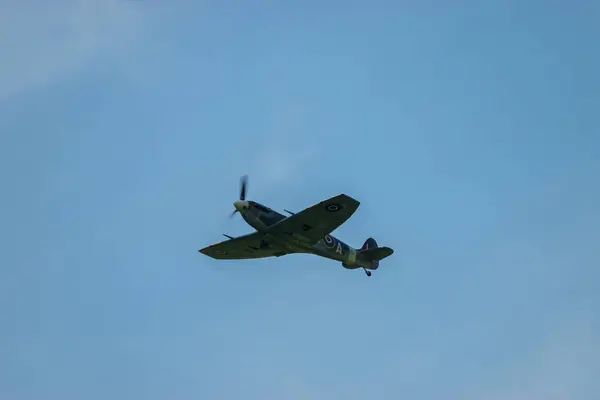 Mollis Sviçre Ağustos 2023 120 Supermarine Spitfire Hava Gösterisi Sırasında — Stok fotoğraf