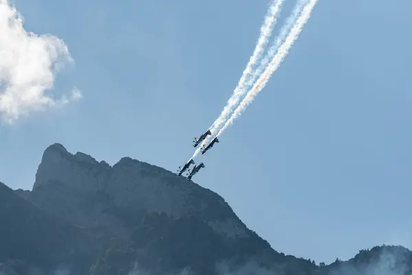 Моллис Швейцария Августа 2023 Года Летучие Быки Акробатические Летные Выступления — стоковое фото