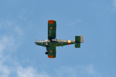 Mollis, İsviçre, 18 Ağustos 2023 HB-HKD Dornier 27 numaralı hava gösterimi sırasında