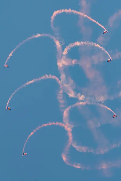 Mollis Suíça Agosto 2023 Raf Falcons Parachuters Está Fazendo Uma — Fotografia de Stock