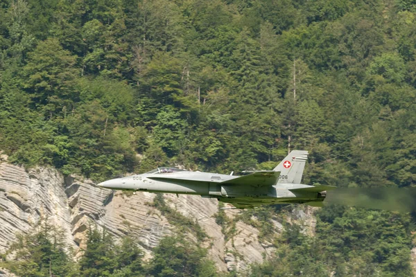 Mollis Switzerland August 2023 Swiss Military Mcdonnell Douglas Hornet Jet — Stock Photo, Image