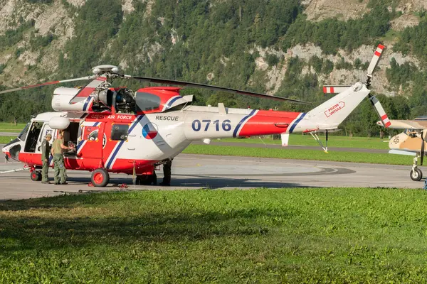 Mollis Suiza Agosto 2023 Pzl Swidnik Sokol Helicóptero Fuerza Aérea —  Fotos de Stock