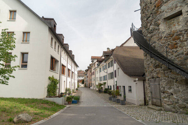 Bremgarten, Canton Aargau, Switzerland, September 3, 2023 Beautiful historic and traditional architecture in the old town