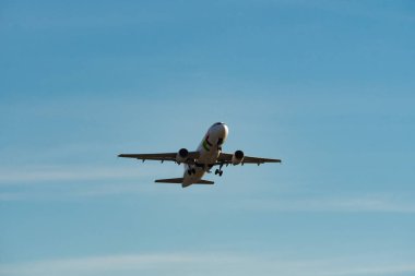 Zürih, İsviçre, 4 Ocak 2024 CS-TNX TAP Air Portugal Airbus A320-214 pistten kalkıyor.