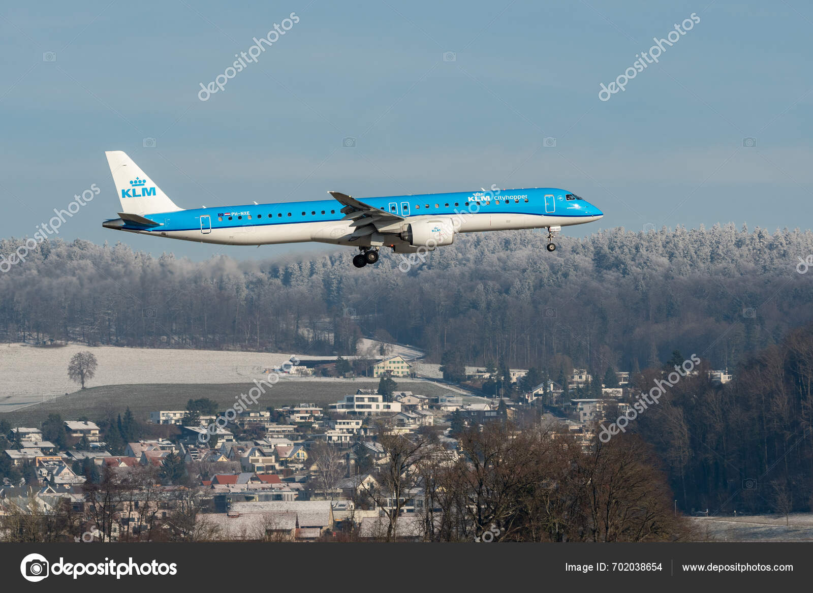 Zurich Switzerland January 2024 Nxe Klm Royal Dutch Airlines Embraer