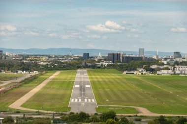 Mannheim, Germany, September 15, 2024 Landing at the local airport with a small airplane clipart