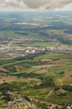 Sinsheim, Almanya, 15 Eylül 2024 Küçük bir uçakla uçarken yerel bölgeye bakın