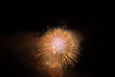 Vaduz, Lihtenştayn, 15 Ağustos 2024 Ulusal bayram kutlamaları sırasında havai fişek gösterisi