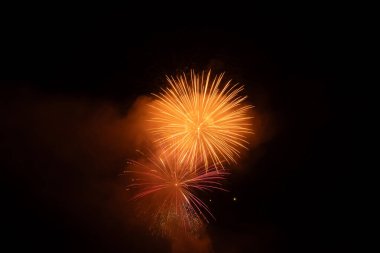 Vaduz, Lihtenştayn, 15 Ağustos 2024 Ulusal bayram kutlamaları sırasında havai fişek gösterisi