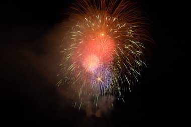 Vaduz, Lihtenştayn, 15 Ağustos 2024 Ulusal bayram kutlamaları sırasında havai fişek gösterisi