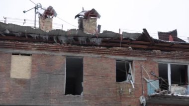 Ukrayna 'daki Ruslar tarafından yok edilen Kyiv yakınlarındaki bir yerleşim yeri. Vyshgorod kasabası