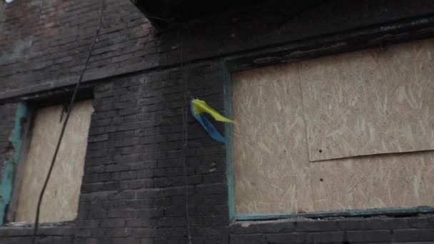 Vyshgorod Kasabası Ukrayna Ruslar Tarafından Yıkılan Kyiv Yakınlarındaki Bir Yerleşim — Stok video