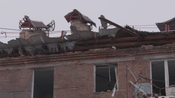 基辅附近的一座住宅在乌克兰被俄罗斯人摧毁 Vyshgorod镇 — 图库视频影像