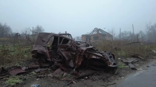Konsekwencje Zniszczeń Spowodowanych Przez Rosyjskich Najeźdźców Ukrainie — Wideo stockowe