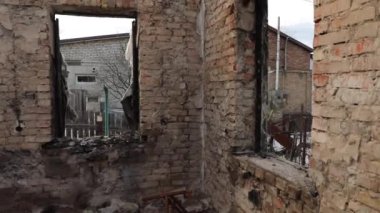 Ukrayna 'daki Ruslar tarafından yok edilen Kyiv yakınlarındaki özel bir ev.