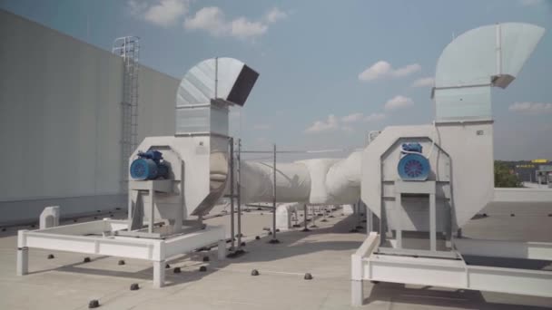 Topení Chlazení Klimatizační Jednotky Střeše Gimbal Stabilizátor Výstřel — Stock video