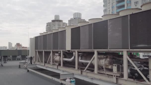 Ogrzewanie Chłodzenie Klimatyzatora Dachu Strzał Stabilizatora Gimbala — Wideo stockowe