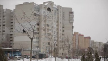 Moskova, Rusya 'da kışın inşa edilen konut