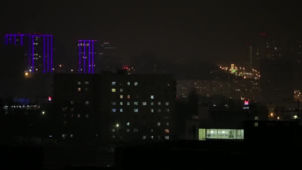 Vista Notturna Kiev Ucraina — Video Stock