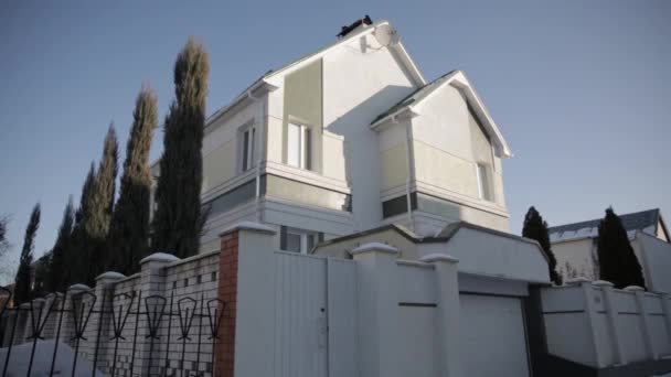 Chalet Moderne Banlieue Kiev Ukraine Séquence Vidéo
