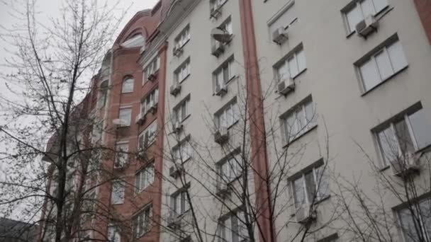 Nowoczesny Budynek Mieszkalny Kijowie Ukraina — Wideo stockowe