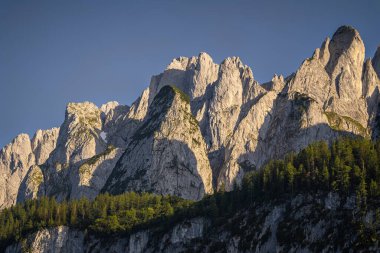 Dachstein 'in etrafındaki büyük dağların muhteşem manzarası. Alp tepeleri büyüleyici ve çok güzel..