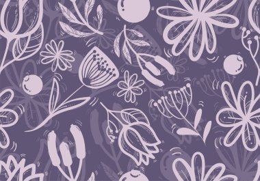 22072201 Seamless flower on purple background,Seamless pattern with cute flowers. Used for wallpaper, pattern fills,background,surface textures,vector background,