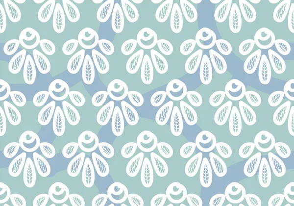 22072203 white pattern on a seamless green background,Seamless vector background. Blue and white ornament