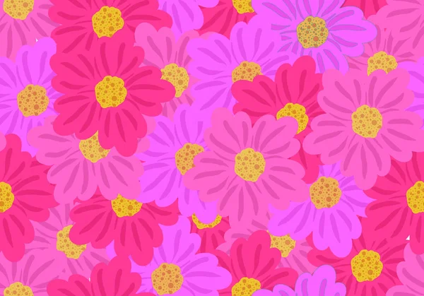 22111001 Pink Flower Scribble Seamless Seamless Pattern Floral Scribble Motifs — 스톡 벡터