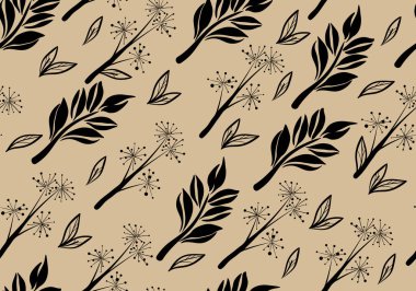 23041801 Çiçek karalama motifleri ile kusursuz desen, karalama dokusu ve çiçek elemanları ile çizilmiş el, Moda baskısı, ambalaj, arka plan ve el sanatları için çiçek karalama vektör tasarımı,