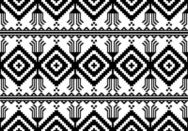 23102401 Siyah ve beyaz renklerde kusursuz etnik pikseller