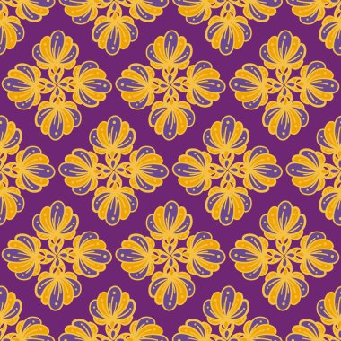 Arka planda elle çizilmiş desensiz süsler, ev dekorasyonu fikirleri ve kumaş baskısı, tekstil dekorasyonu, iç mimari, giysi, ambalaj tasarımı veya herhangi bir istenen fikir için kusursuz desen,