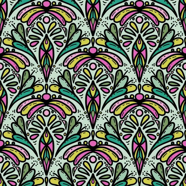 Kusursuz karalama deseni arka plan, motifler çiçek el çizimi, karalama biçimi, deniz tarağı deseni, dikişsiz çiçek deseni, baskı, ambalaj, arka plan ve el işi.