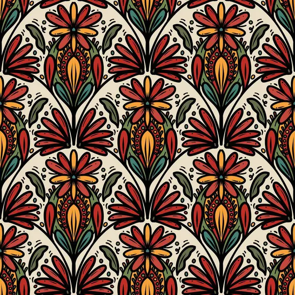 Kusursuz karalama deseni arka plan, motifler çiçek el çizimi, karalama biçimi, deniz tarağı deseni, dikişsiz çiçek deseni, baskı, ambalaj, arka plan ve el işi.