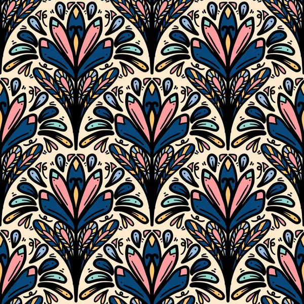 Kusursuz karalama deseni arka plan, motifler çiçek el çizimi, karalama biçimi, deniz tarağı deseni, dikişsiz çiçek deseni, baskı, ambalaj, arka plan ve el işi.