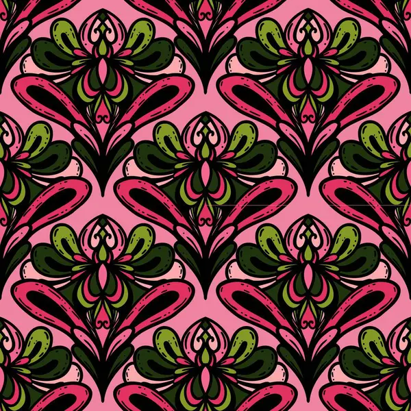 Kusursuz karalama deseni arka plan, motifler çiçek el çizimi, karalama biçimi, deniz tarağı deseni, dikişsiz çiçek deseni, baskı, ambalaj, arka plan ve el işi.