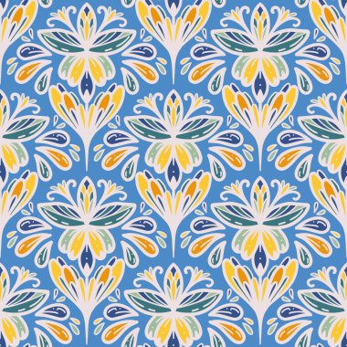 Kusursuz karalama deseni arka plan, motifler çiçek el çizimi, karalama biçimi, deniz tarağı deseni, dikişsiz çiçek deseni, baskı, ambalaj, arka plan ve el işi.