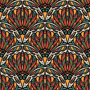 Kusursuz karalama deseni arka plan, motifler çiçek el çizimi, karalama biçimi, deniz tarağı deseni, dikişsiz çiçek deseni, baskı, ambalaj, arka plan ve el işi.