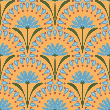 Kusursuz karalama deseni arka plan, motifler çiçek el çizimi, karalama biçimi, deniz tarağı deseni, dikişsiz çiçek deseni, baskı, ambalaj, arka plan ve el işi.