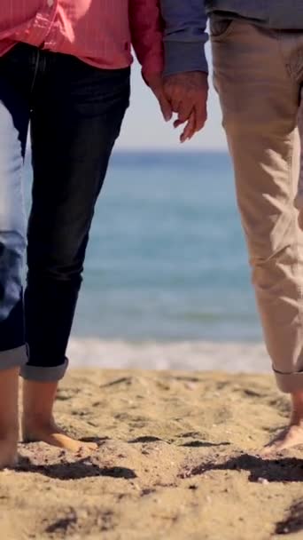 슬로우 클로즈업 비디오의 인식할 해변에서 — 비디오