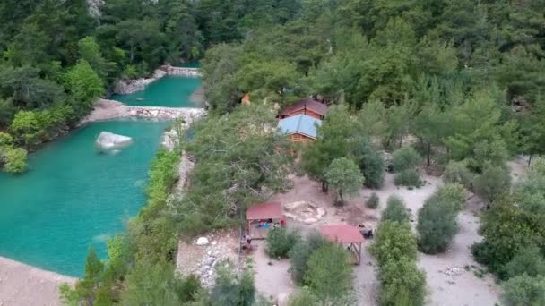 Mavi Göllerin Yakınında Turistler Için Kamp Yapmak Goynuk Kanyonu Kemer — Stok video
